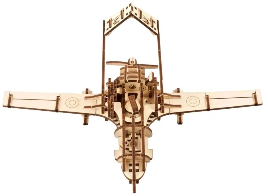 Ugears 3D drevené mechanické puzzle Bojový dron Bayraktar TB2