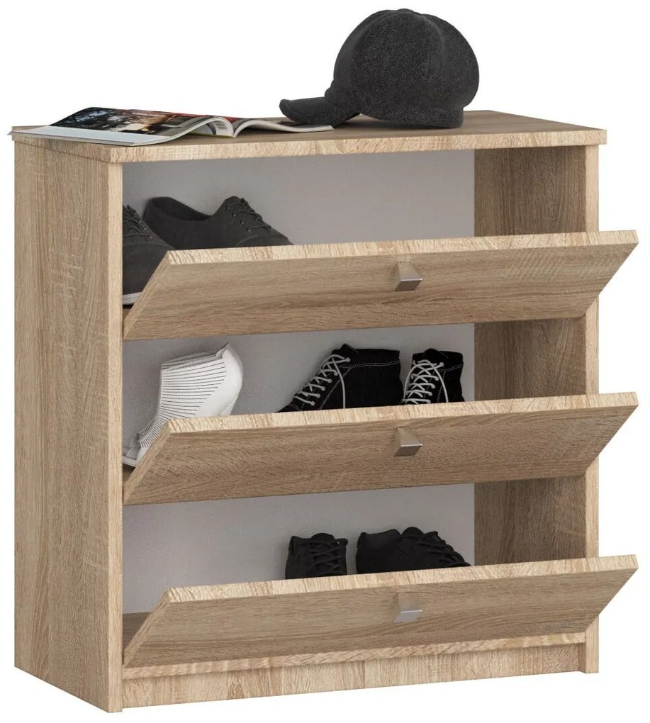 Skriňa na topánky Mini 60 cm - 3 dvierka dub sonoma