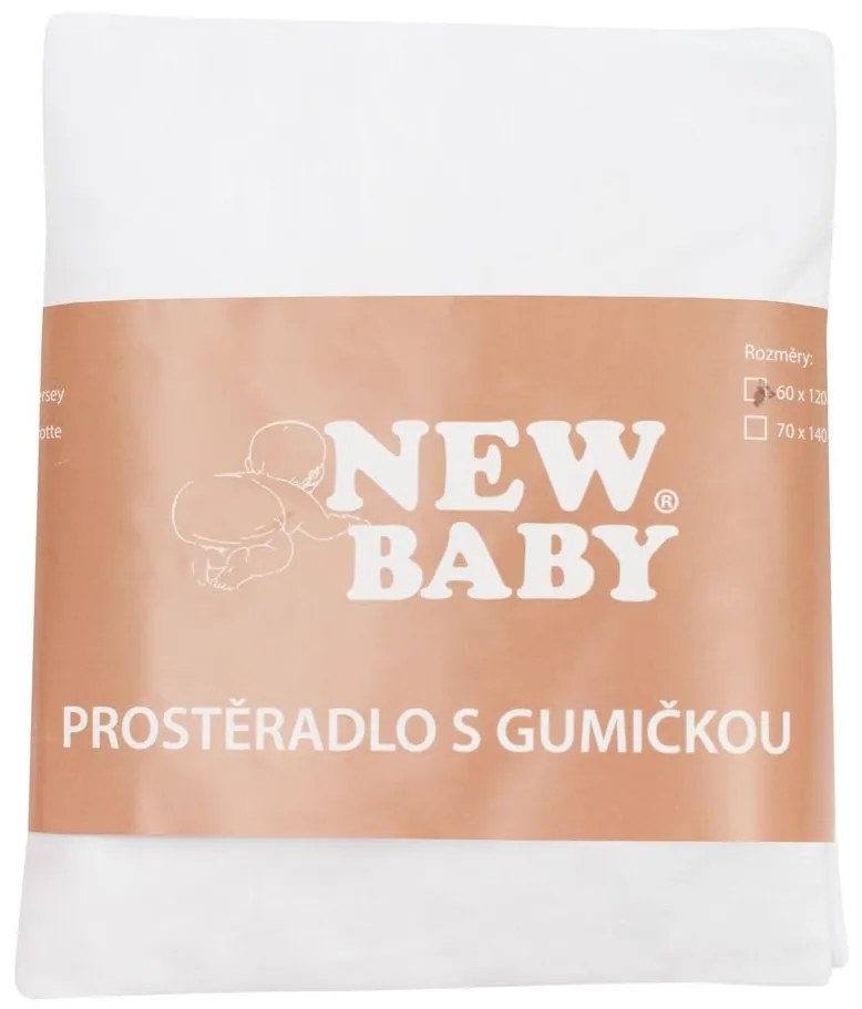 Jersey prestieradlo do postieľky New Baby 120x60 biele