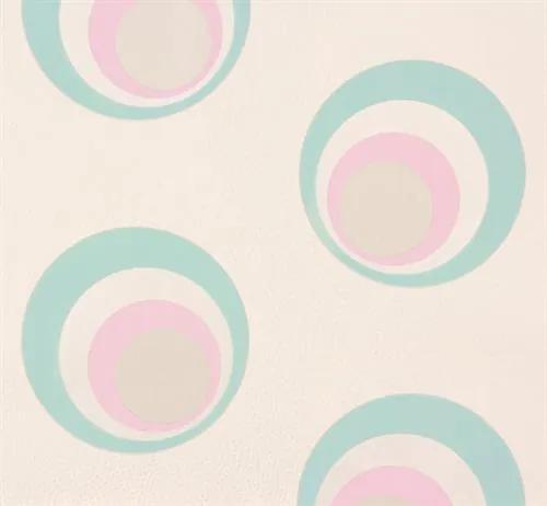 Vliesové tapety, bubliny tyrkysovo-ružové, NENA 57234, MARBURG, rozmer 10,05 m x 0,53 m