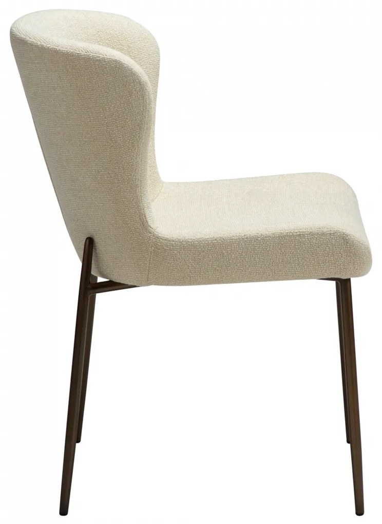 GLAM ČALÚNENÁ STOLIČKA almond/antique brass