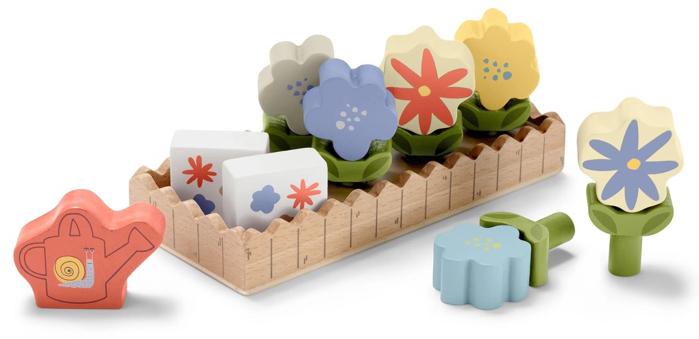 Drevený kvetinový záhon