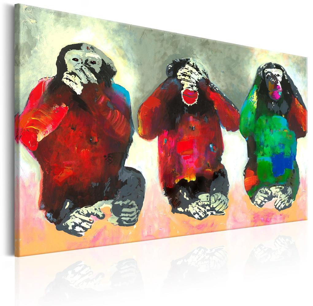Artgeist Obraz - Three Wise Monkeys Veľkosť: 30x20, Verzia: Premium Print
