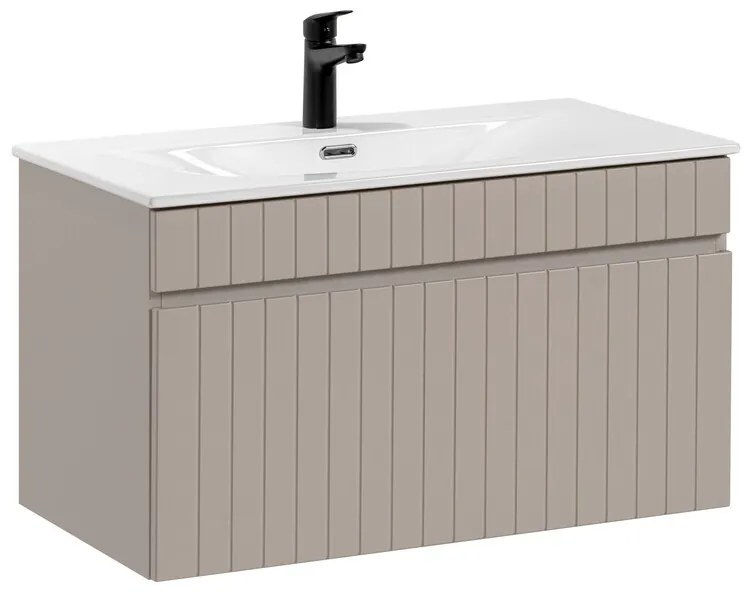 Závesná skrinka Iconic so zápustným umývadlom 80 cm kašmír