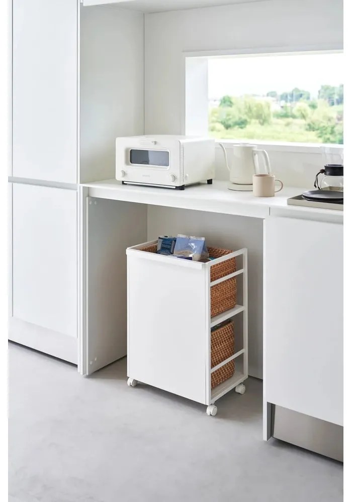 Biely kovový pojazdný regál 42x60 cm Tower – YAMAZAKI