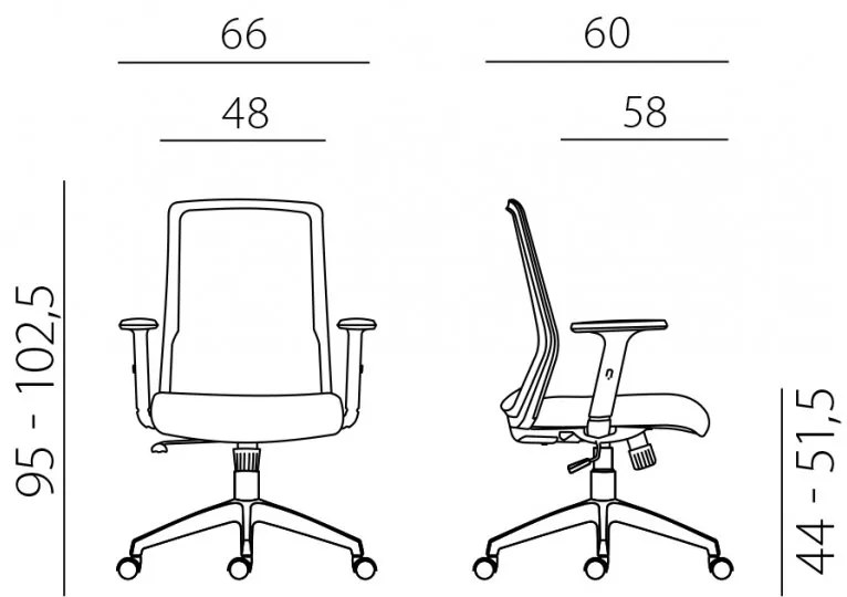 Kancelárska ergonomická stolička NOVELLO WHITE — sieť / látka, biela / zelená