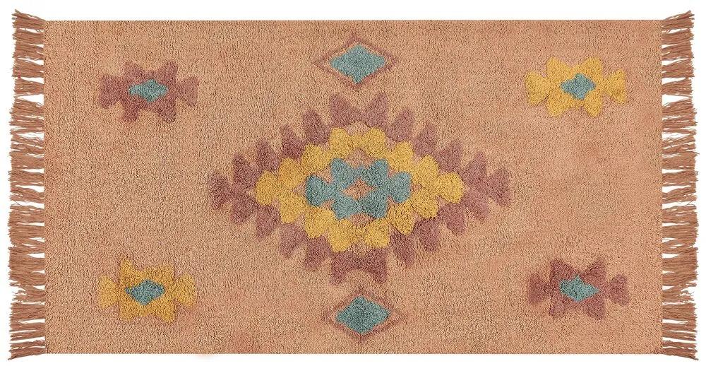Bavlnený koberec 80 x 150 cm oranžová IGDIR Beliani