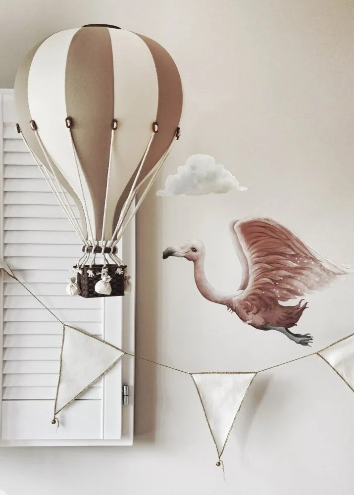 Dekoračný lietajúci balón béžová – dekorácia do detskej izby M-33cm x 20cm