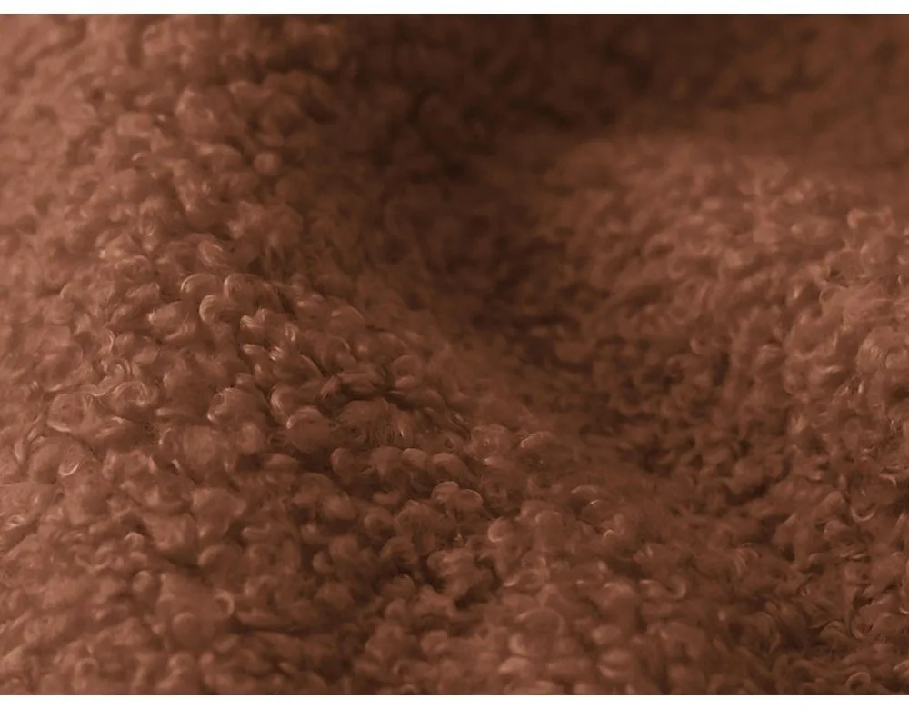 Terakotová rozkladacia/s úložným priestorom rohová pohovka z textílie buklé (ľavý roh/s leňoškou) Pele – Makamii