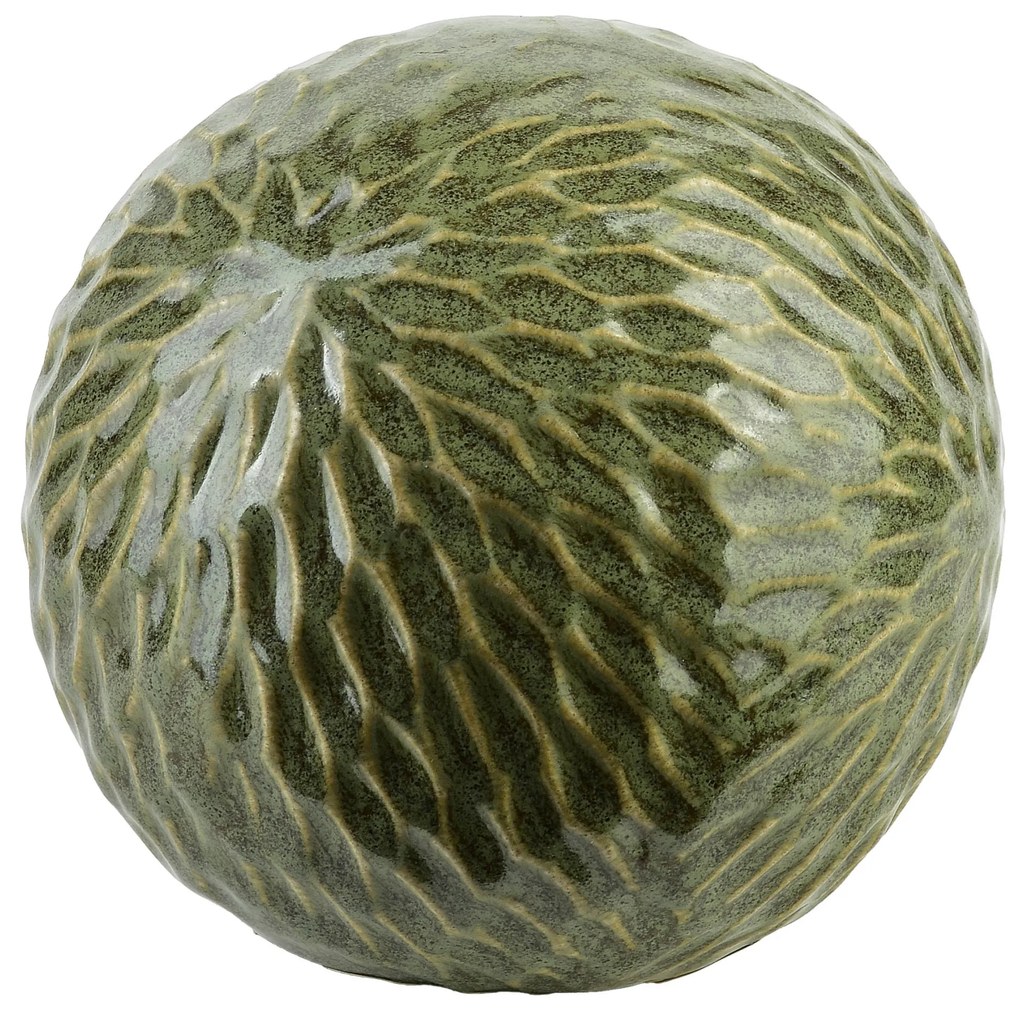 Keramická dekorativní koule Saggio Pattern 10 cm zelená