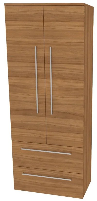 Mereo Bino, kúpeľňová skrinka vysoká 163 cm, dvojitá, Multidecor, Orech Dijon prírodný, MER-CN699ODP1