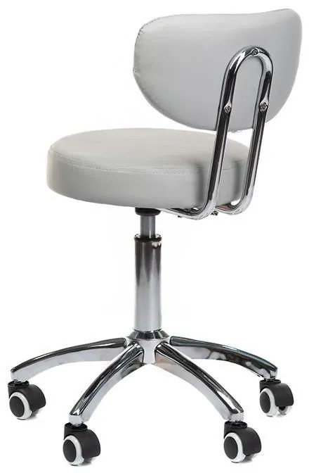 LuxuryForm DESIGN Stolička BERGAMO na strieborné podstave s kolieskami - šedá
