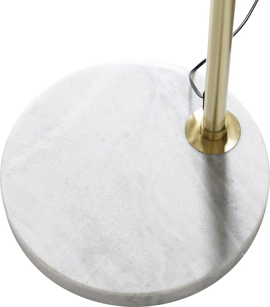 Moderná oblúková lampa biela orientálny tienidlo s bambusom 50 cm - XXL Rina