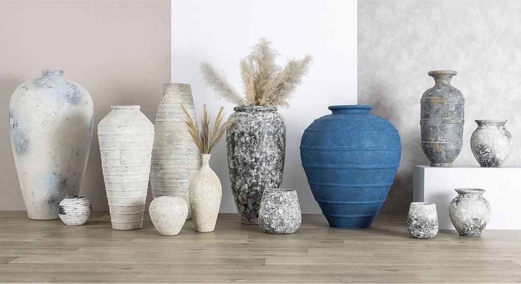 Váza Dafni 30x79cm biela sivá