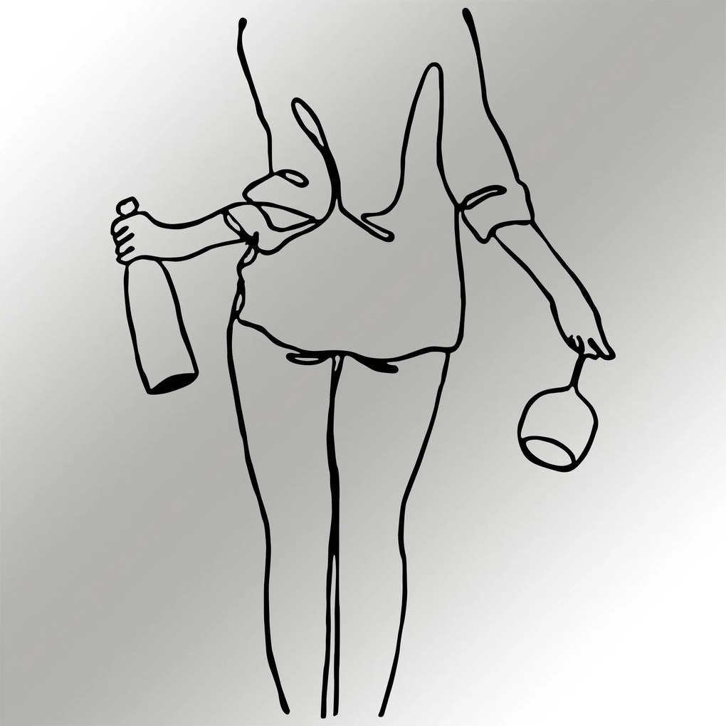 Nástenná kovová dekorácia Vínna Noc čierna