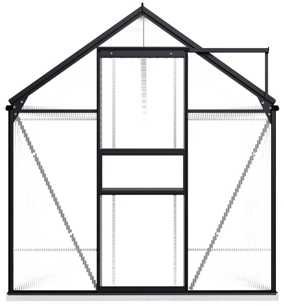 Skleník s podkladovým rámom, antracitový, hliník 5,89 m²