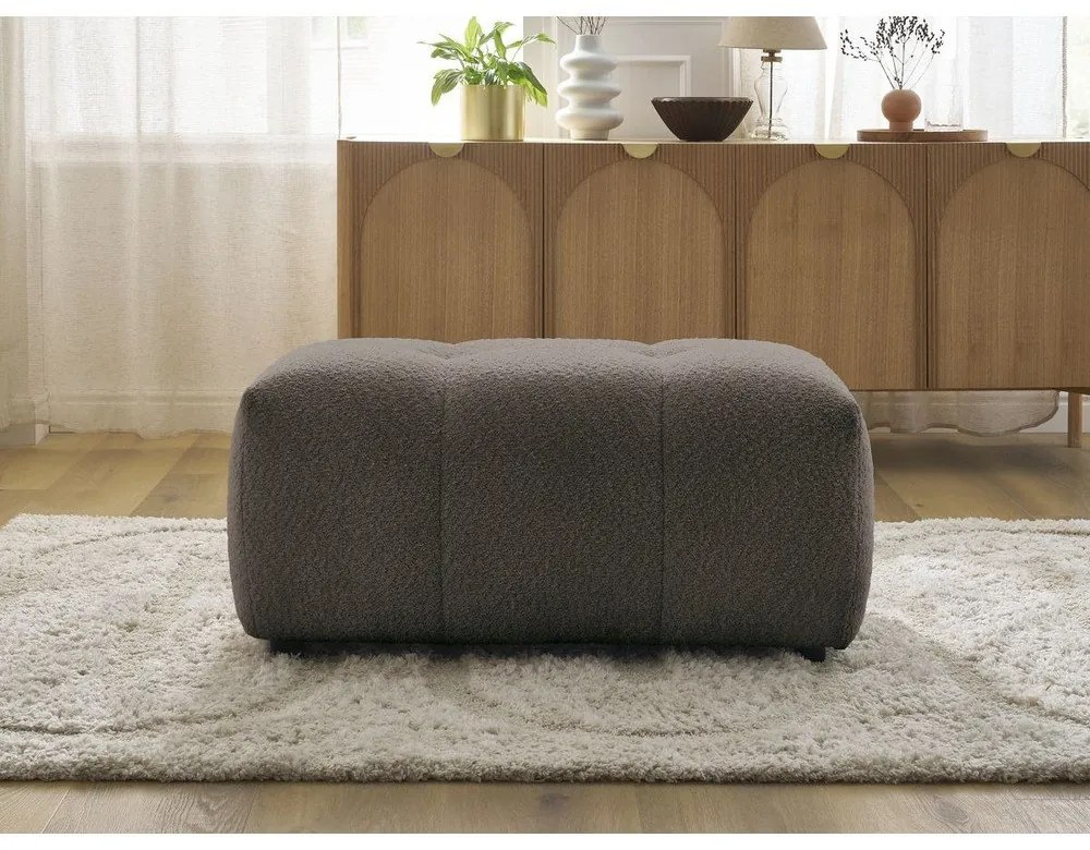 Hnedá podnožka z textílie buklé Roxelane – Bobochic Paris