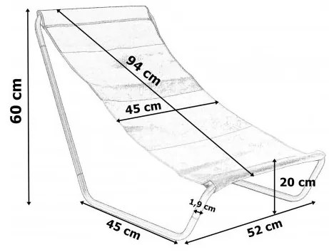 Skladacie plážové kreslo OLEK - modré pruhy