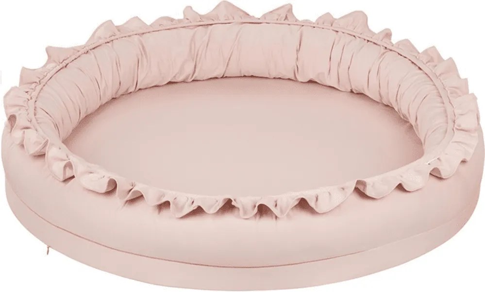 Hniezdo pre deti s volánom púdrovo ružová