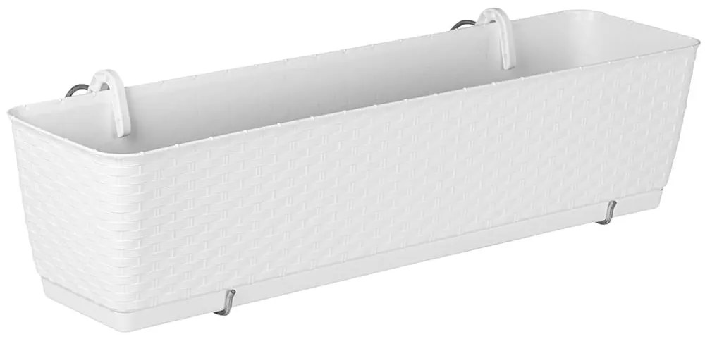 Plastový balkónový kvetináč DRL600PW 59 cm - biela