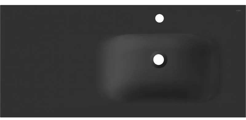 Mexen Vela, umývadlo na zapustenie 101 x 46,5 cm, pravé, čierna matná, 25231071P
