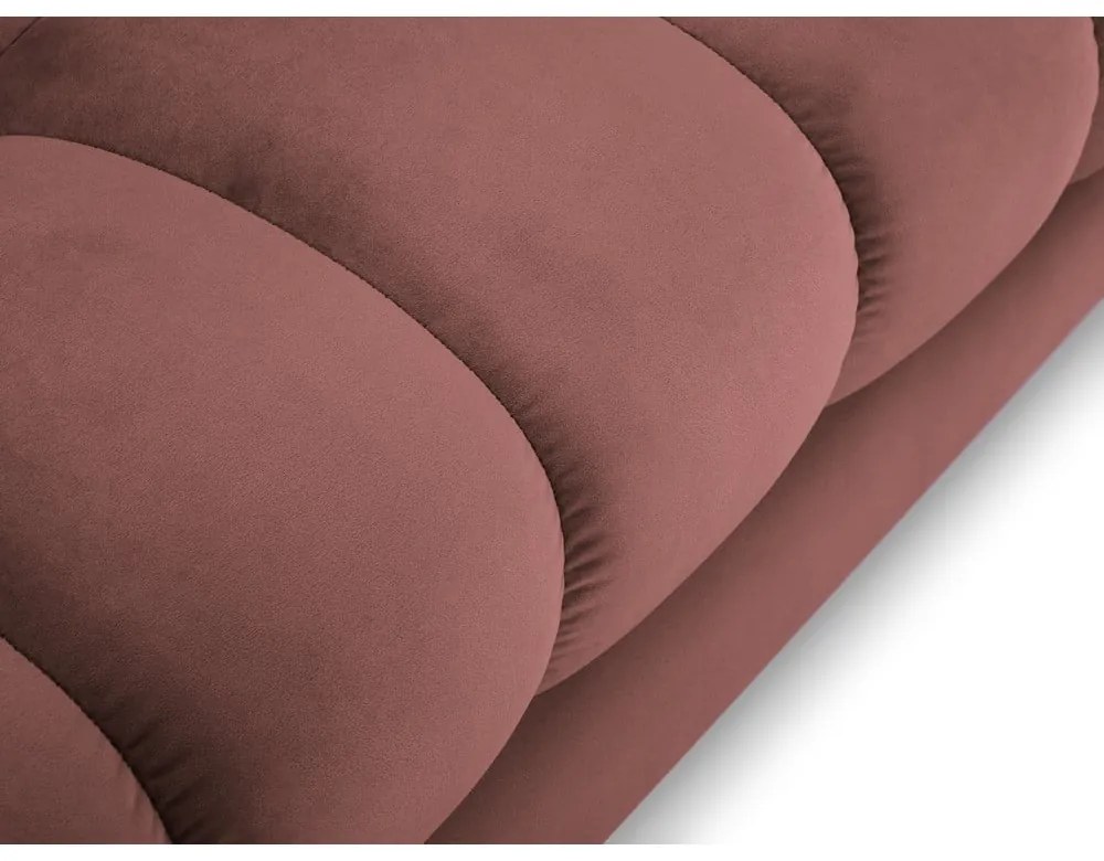 Ružová zamatová rohová pohovka Cosmopolitan Design Bali, ľavý roh