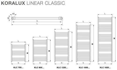 Kúpeľňový radiátor Korado Koralux Linear Classic 1500x450 mm 364 W