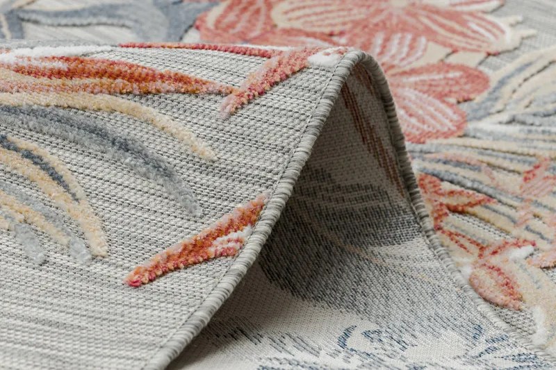 Kusový koberec Botanic 65262 flowers grey – na von aj na doma, 157x220, viacfarebná, chodba / predsieň, Dywany Łuszczów