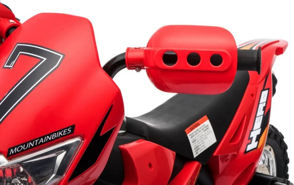 Ramiz Detská motorka Cross na batérie červená + pomocné kolieska + LED zvuky