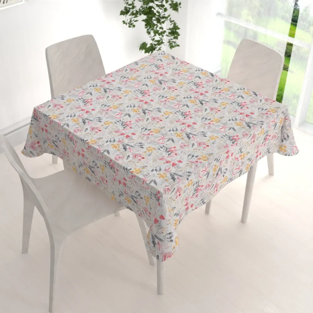 Biante Dekoračný štvorcový obrus PML-087 Červeno-oranžové lístky 40x40 cm