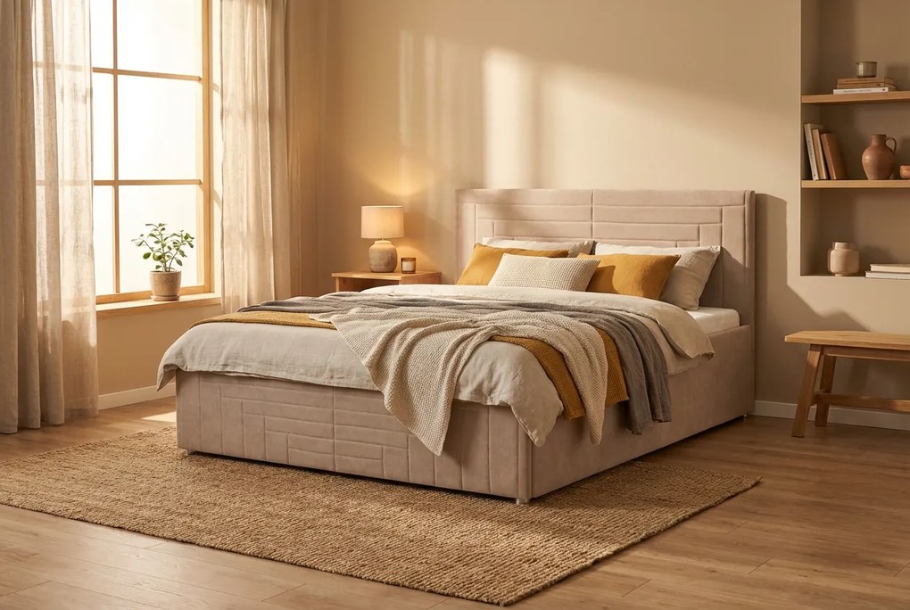 Postel FILI 180x200 cm Béžová Bez matraca