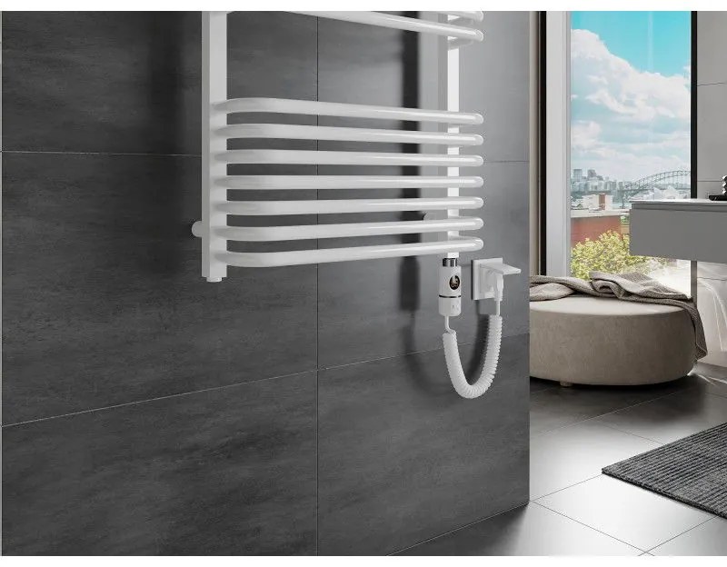 Mexen Apollo, elektrické vykurovacie teleso 1210x450 mm + vykurovacia tyč 600 W, biela, W117-1210-450-2600-20