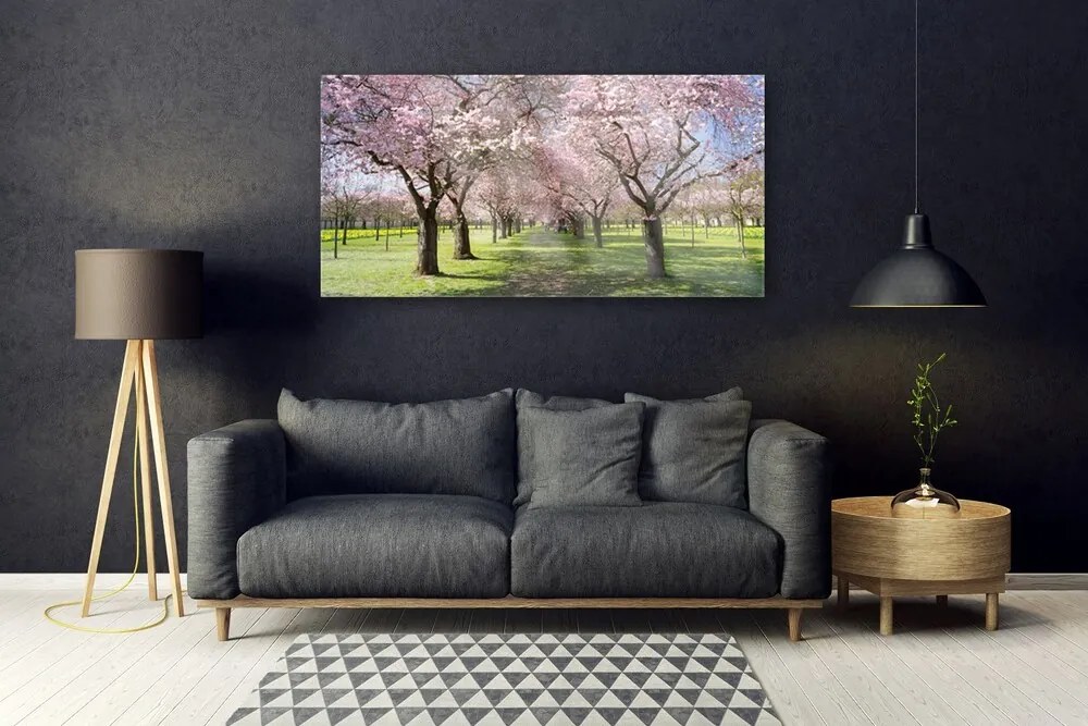 Obraz na akrylátovom skle Chodník stromy príroda 120x60 cm