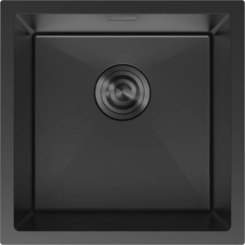 Mexen Trixo, 1-komorový nerezový drez 440 x 440 mm, čierna, 6413441000-70