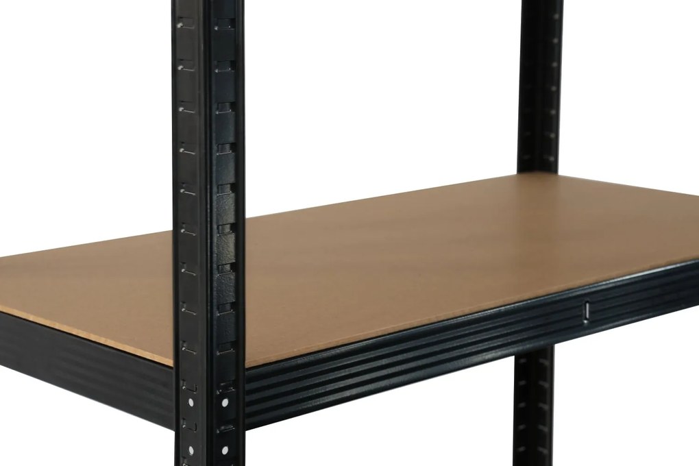 Kovový regál BestBerg BBMS-10B / 90 x 180 x 40 cm / 5 políc / čierna / hnedá