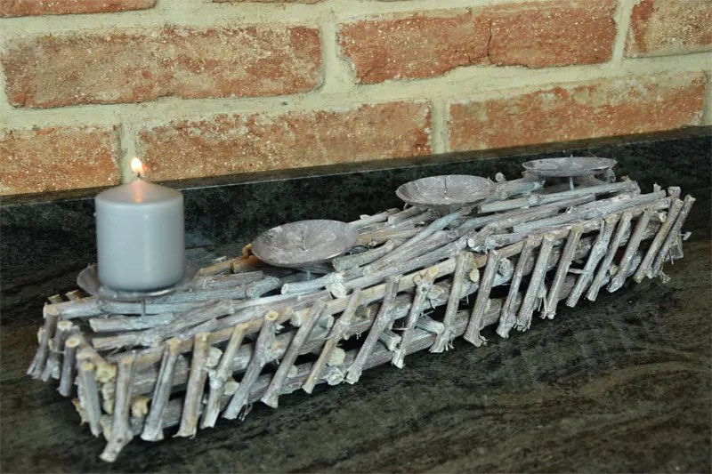 Rovný adventný veniec sivý