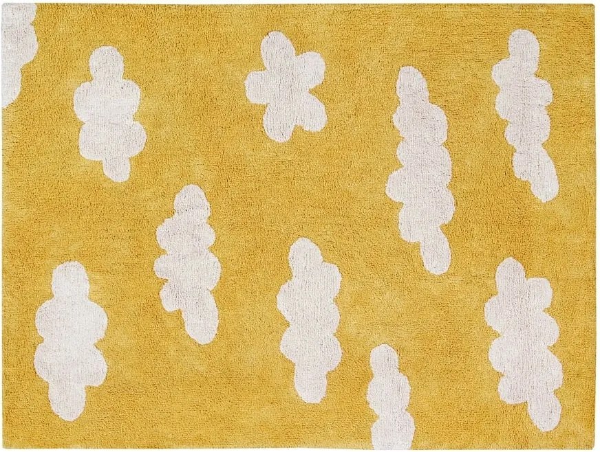 Detský kusový koberec Clouds Mustard, 120x160, žltá, detská izba, Lorena Canals
