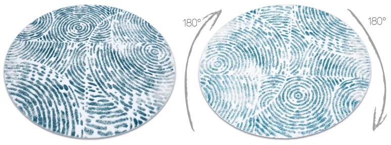 Okrúhly moderný MEFE 8725, vzor odtlačok prsta, krém / modrý