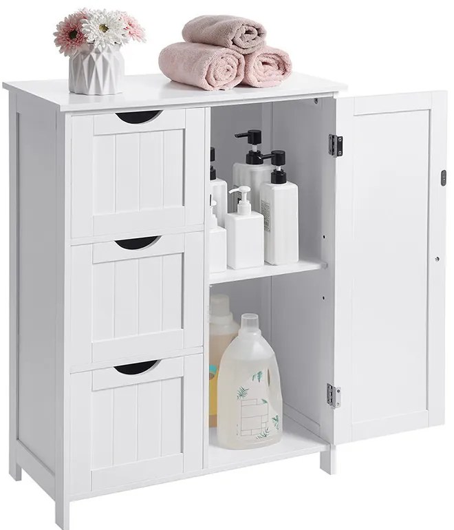 Úložná skrinka s 3 zásuvkami a 1 policou 60x30x81 cm