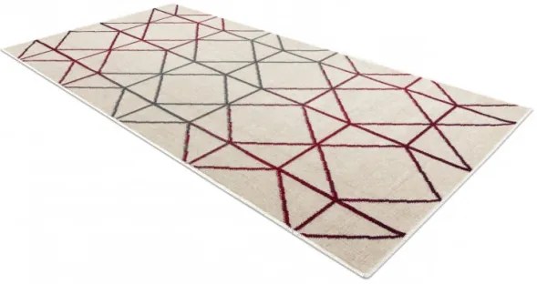 Koberec GINA 21242561 geometrický béž / červený / sivý