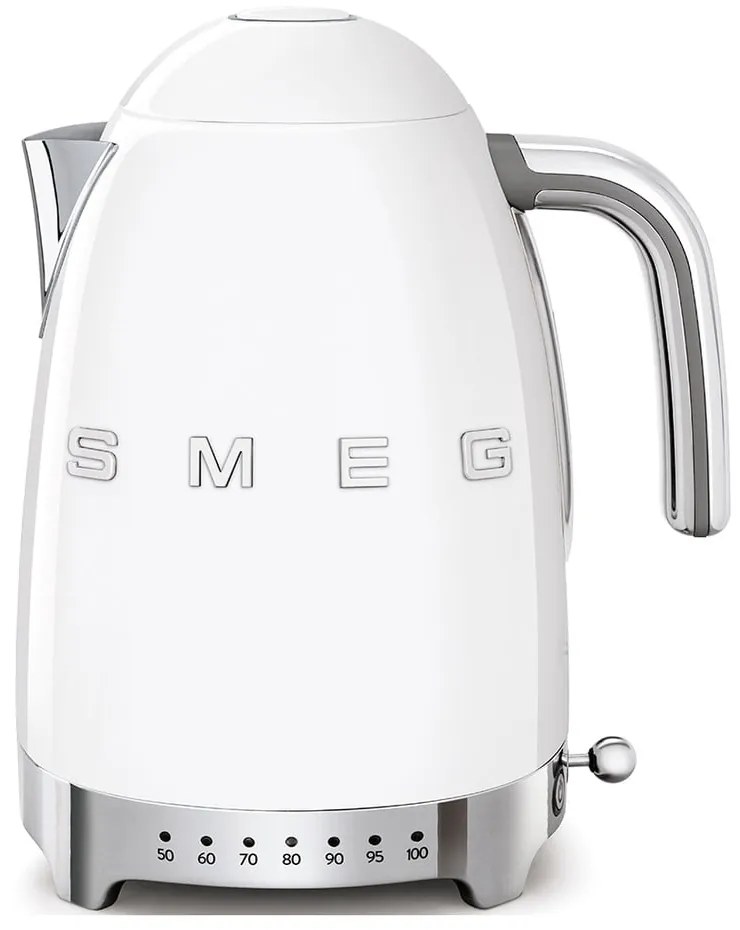 Biela rýchlovarná kanvica z nehrdzavejúcej ocele 1,7 l Retro Style – SMEG