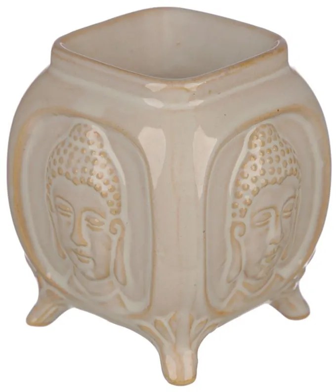 Eden Aromalampa keramická s reliéfom Budha - biela