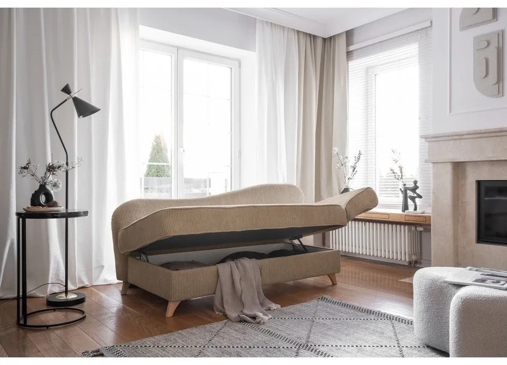 Taupe menčestrová leňoška (pravý roh) Chic Charlotte – Miuform