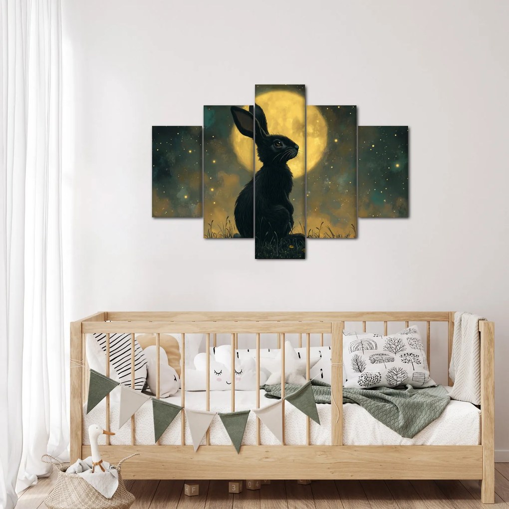 Obraz - Zajac s mesiacom (150x105 cm)