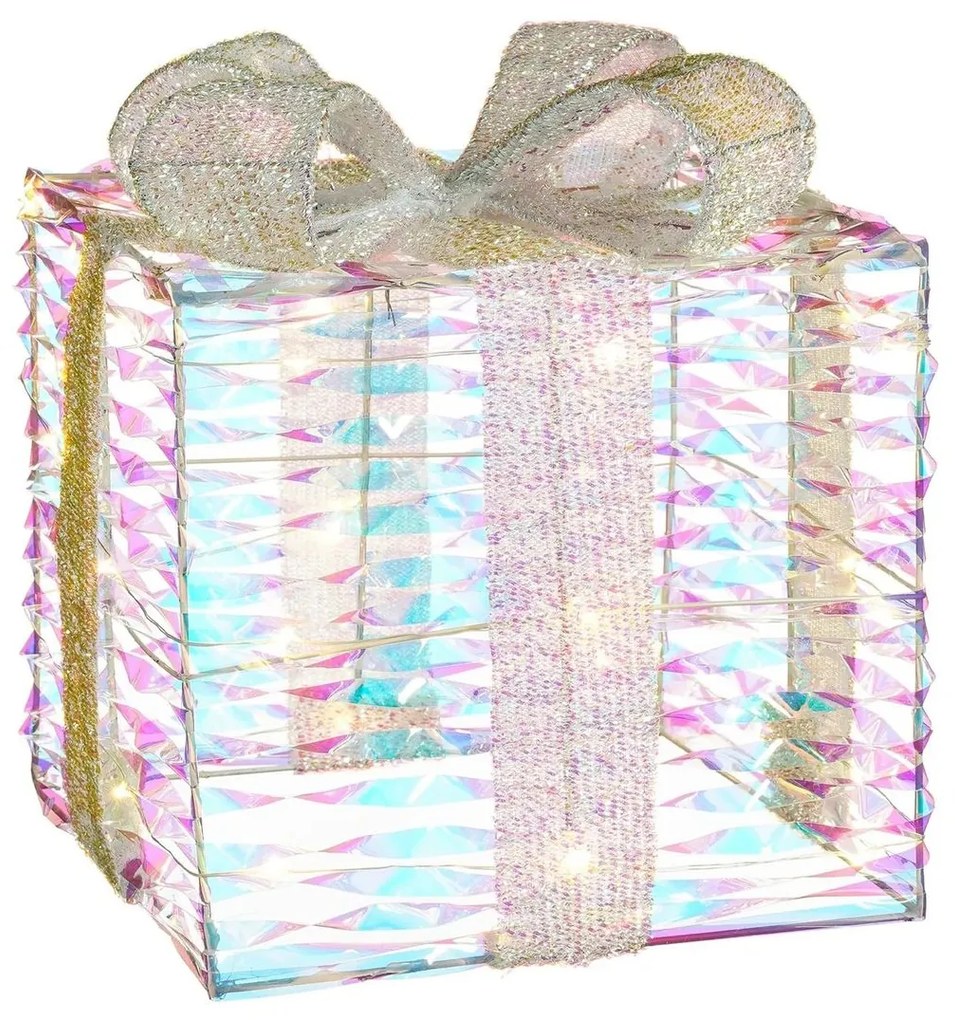 LED svetelná dekorácia darček, napájanie: batériové, teplá biela, výška: 30 cm