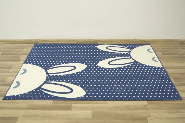 Detský koberec Kids 533926/94955 zajačiky, modrý