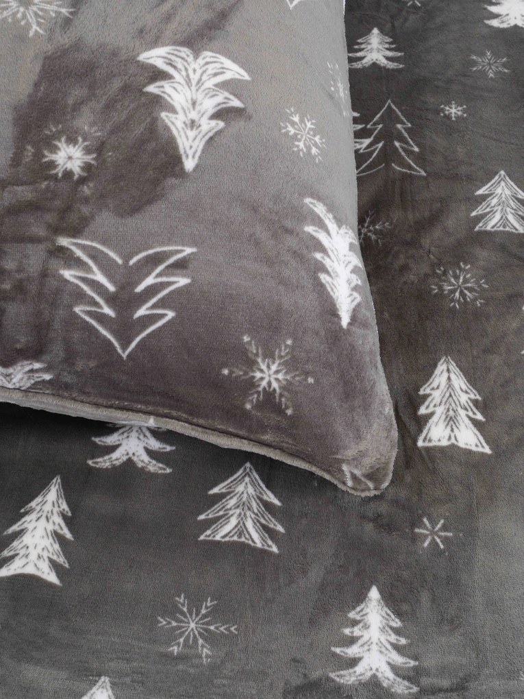 Obliečky mikroplyš Exclusive – Stromčeky sivá