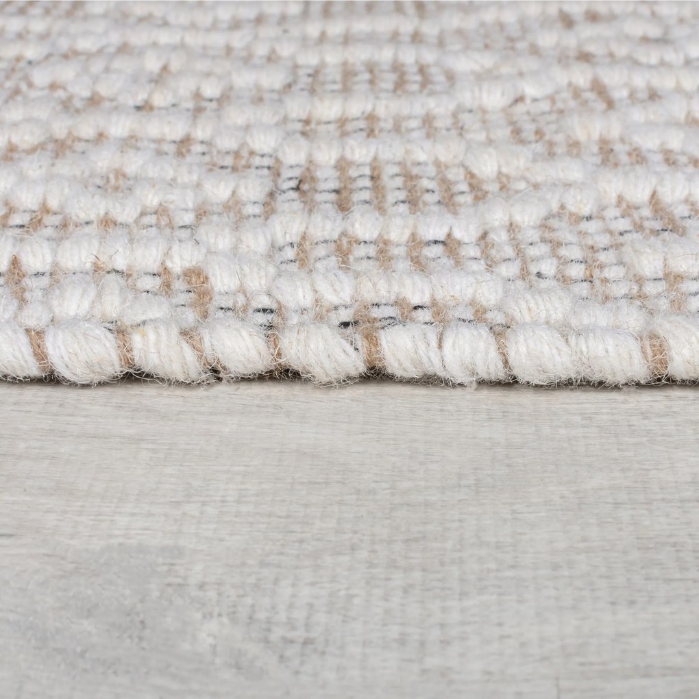 Flair Rugs, Ručne tkaný kusový koberec Nur Wool Dream Natural, 80x150, béžová, obývacia izba