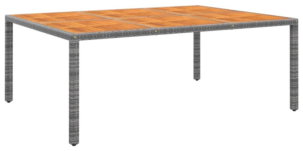 Záhradný stôl 200x150x75 cm akáciové drevo a polyratan sivý 310591
