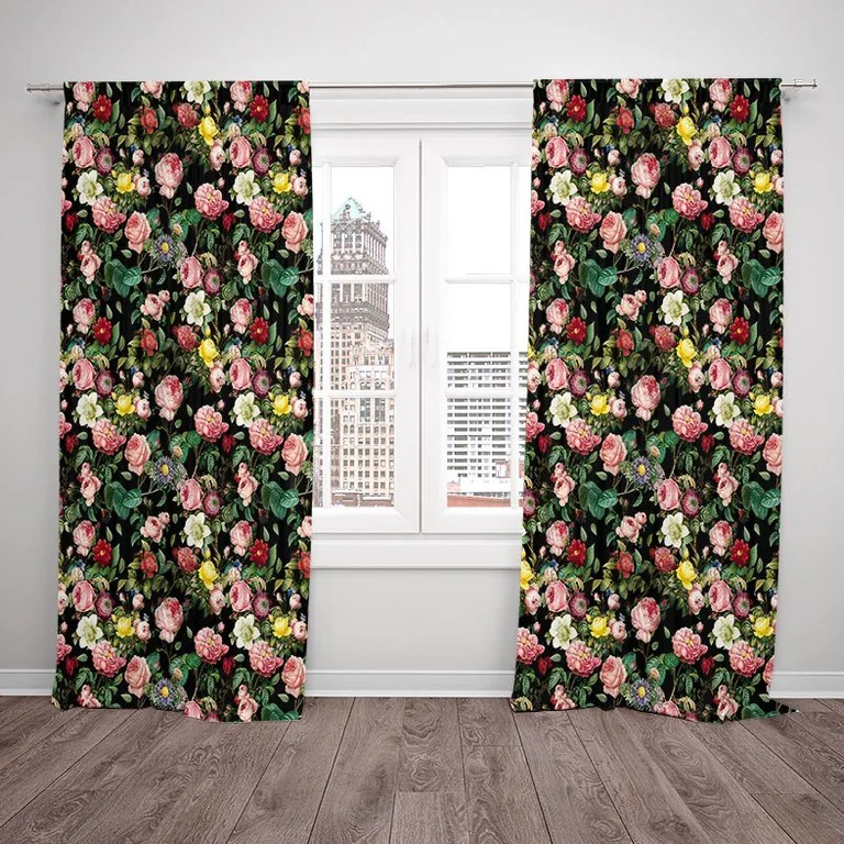 Závesy Flowers (Rozmer: 140x250, Materiál: Interlock)